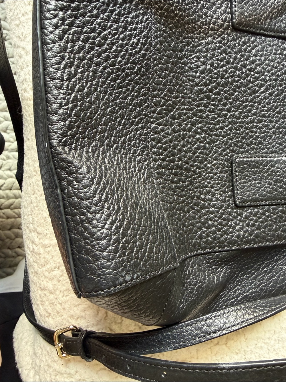 kate spade Black Pebbled Leather Satchel with Gold Hardware - Picture 3 of 14